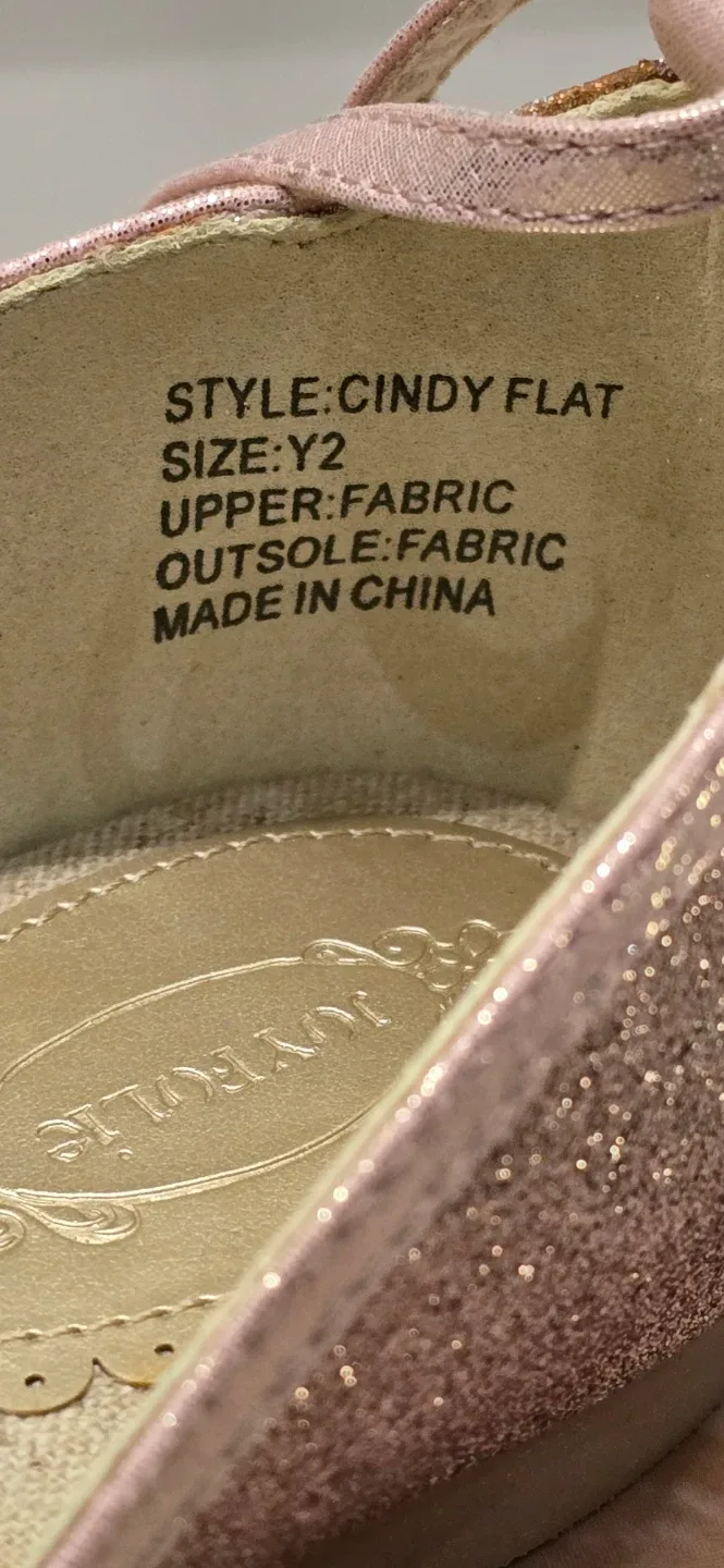 NEW! Girl's Joy Folie Blush Pink Glitter Flats! - Size 2 - Youth image indicator(6)