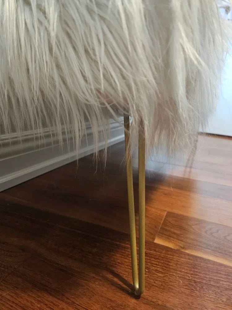 Faux Fur Bench with Gold Legs image indicator(2)