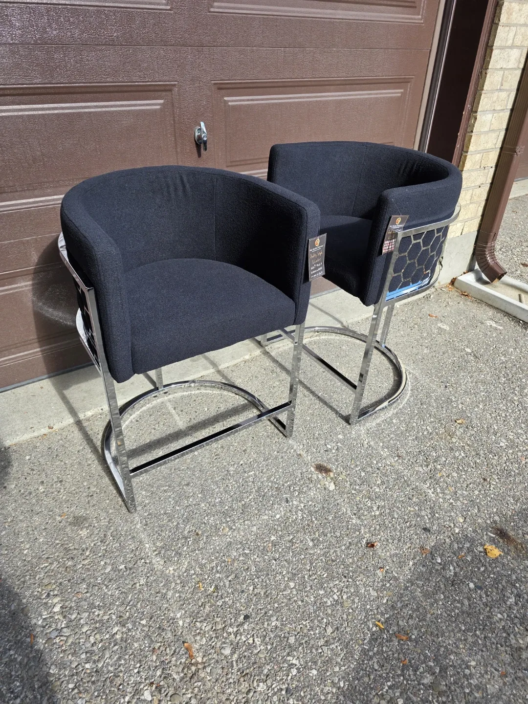 2 New boucle bar stools thumbnail