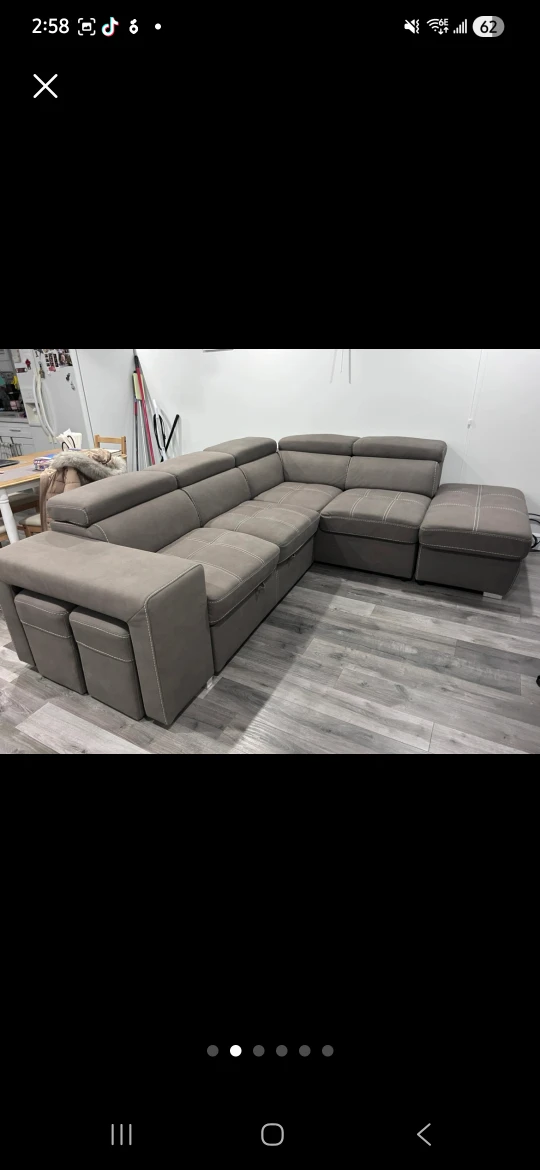 Grey Sectional Sofa with Storage - photo 2