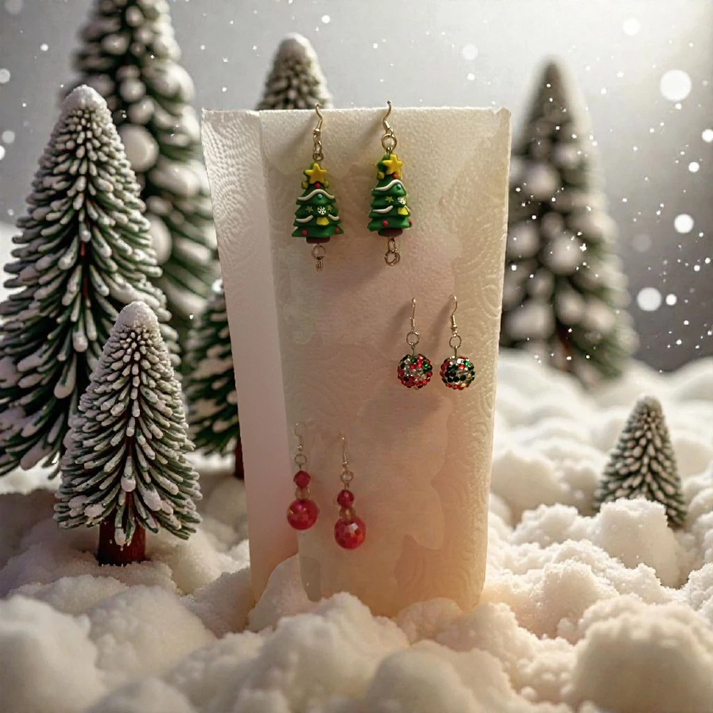 Handmade Christmas Tree & Ornament Earrings