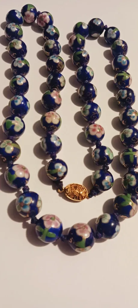 Gorgeous Vintage Handcrafted Asian Cloisonne Necklace image indicator(2)
