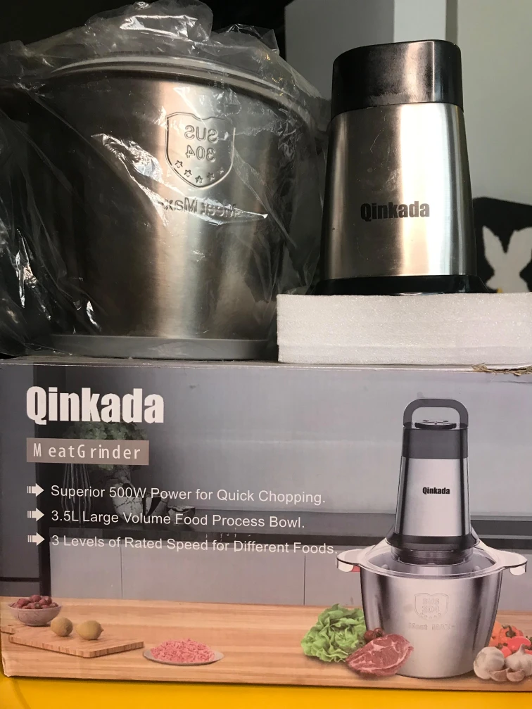 Qinkada Meat Grinder - 500W, 3.5L Bowl