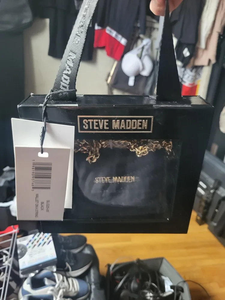 Steve Madden Black Wallet on a String - New