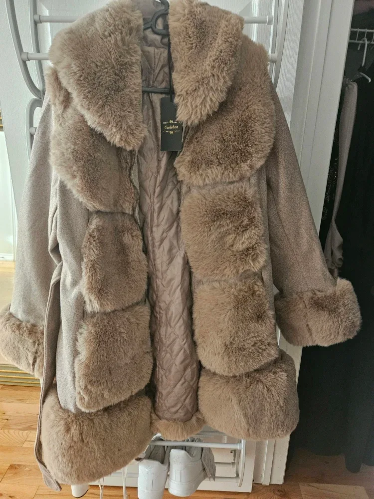 Brand New Goldshaw Faux Fur Trim Coat