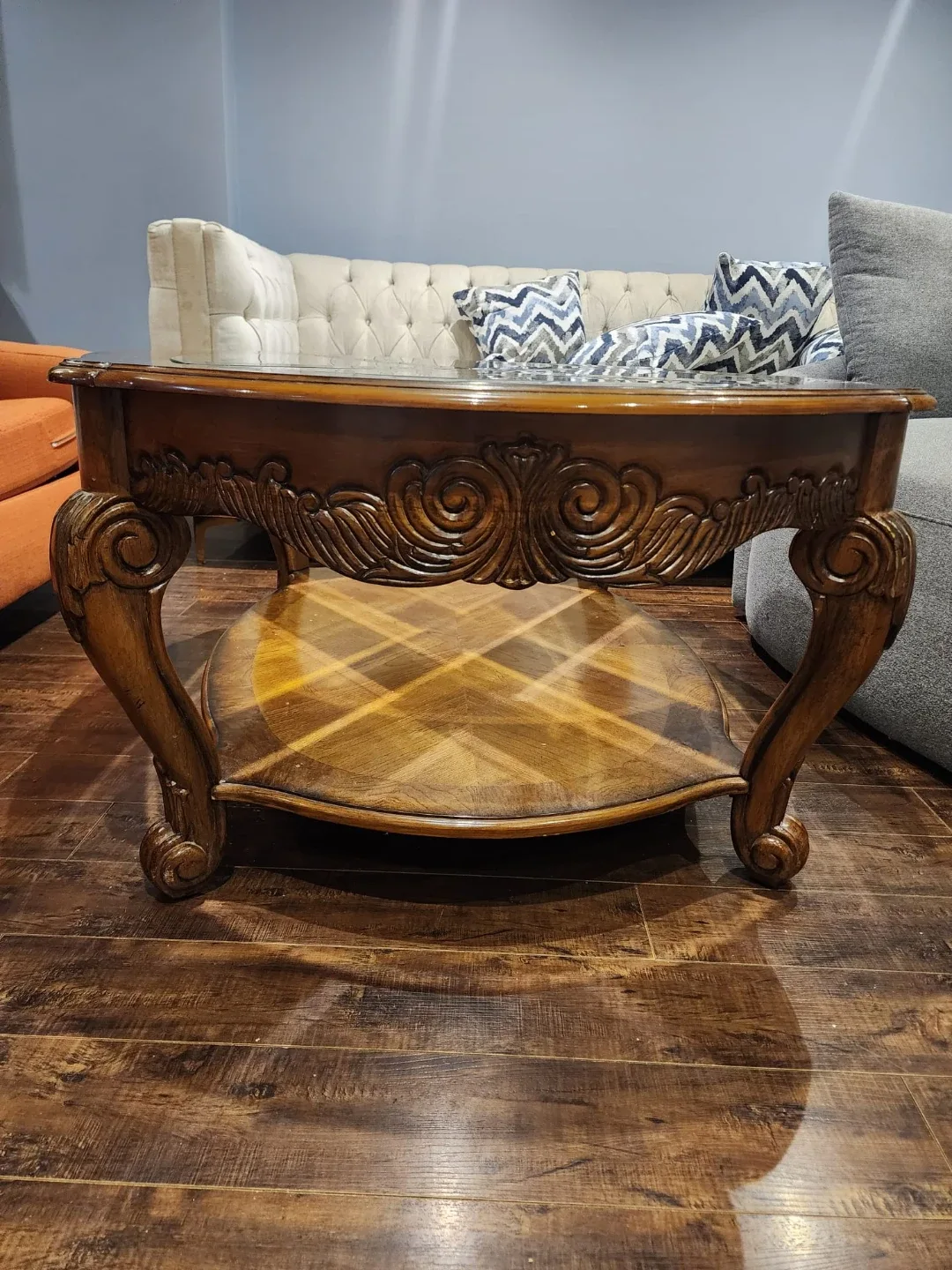 Vintage Glass Top Coffee Table image indicator(3)