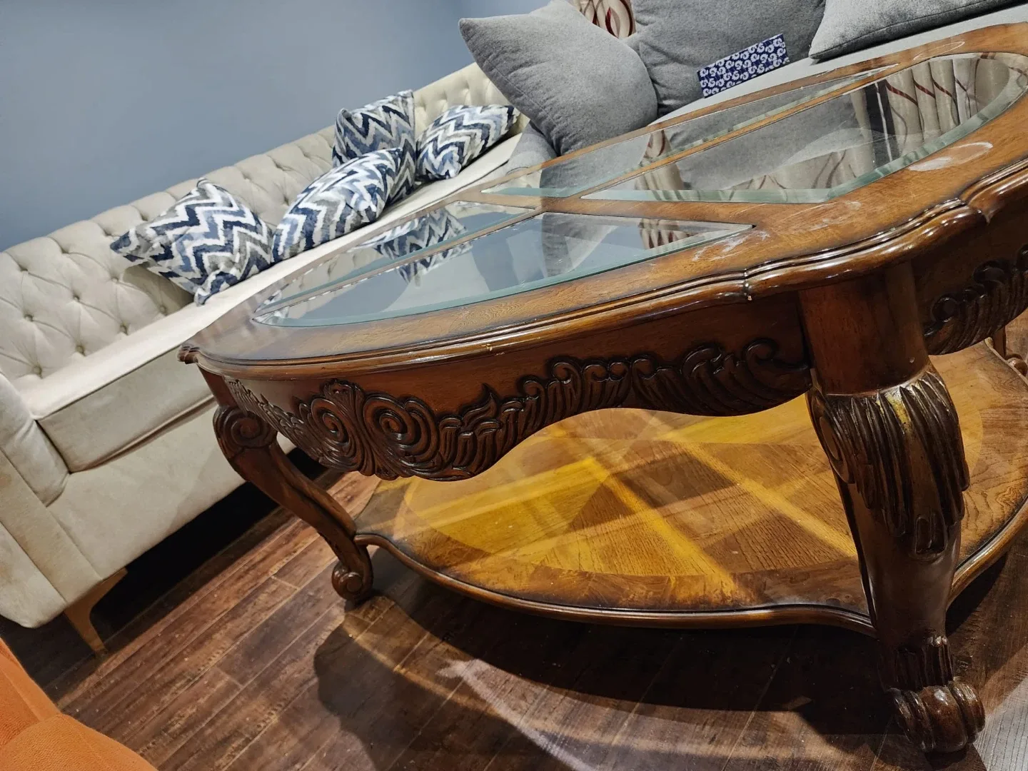 Vintage Glass Top Coffee Table image indicator(4)