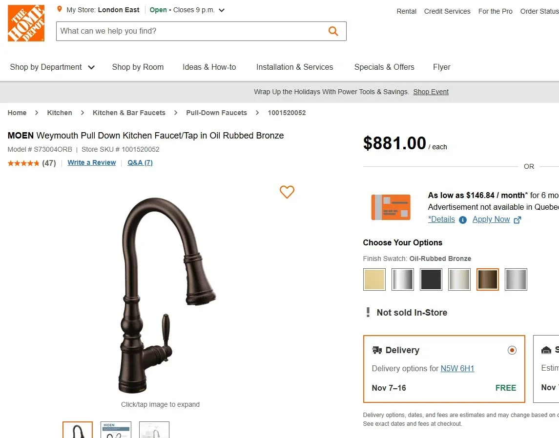 Brand New Moen Weymouth Kitchen Faucet For Sale 🥕 image indicator(6)