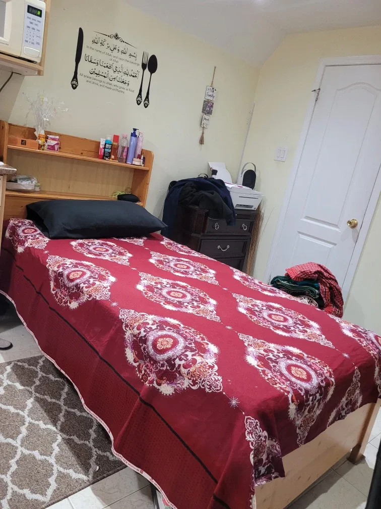 Twin Bed Frame with Headboard Shelf