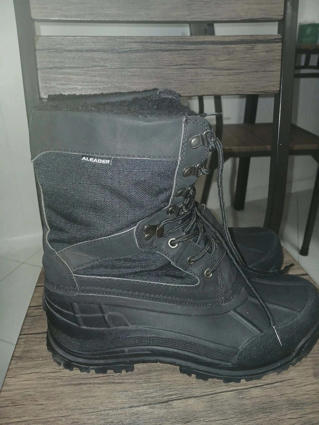 ALEADER Black Winter Snow Boots - US Size 8 - photo 2