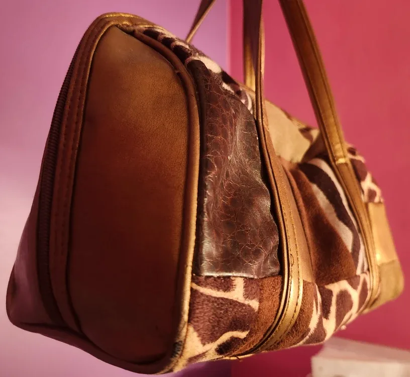 Patchwork Animal Print Handbag