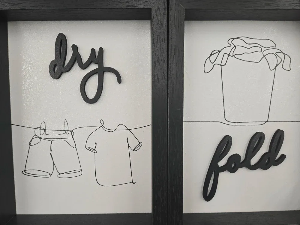Laundry Room Wall Decor - Wash Dry Fold