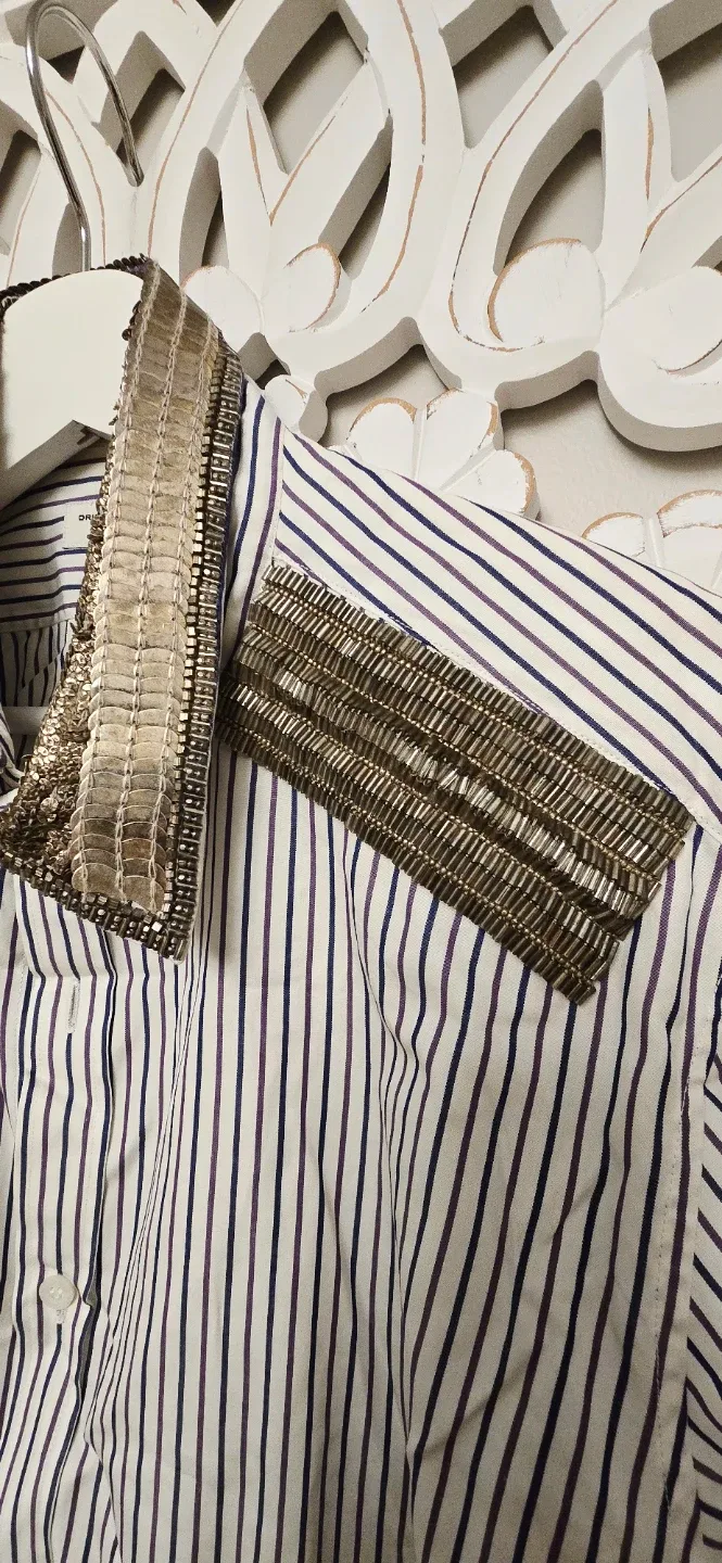 Dries Van Noten Striped Embellished Shirt image indicator(5)