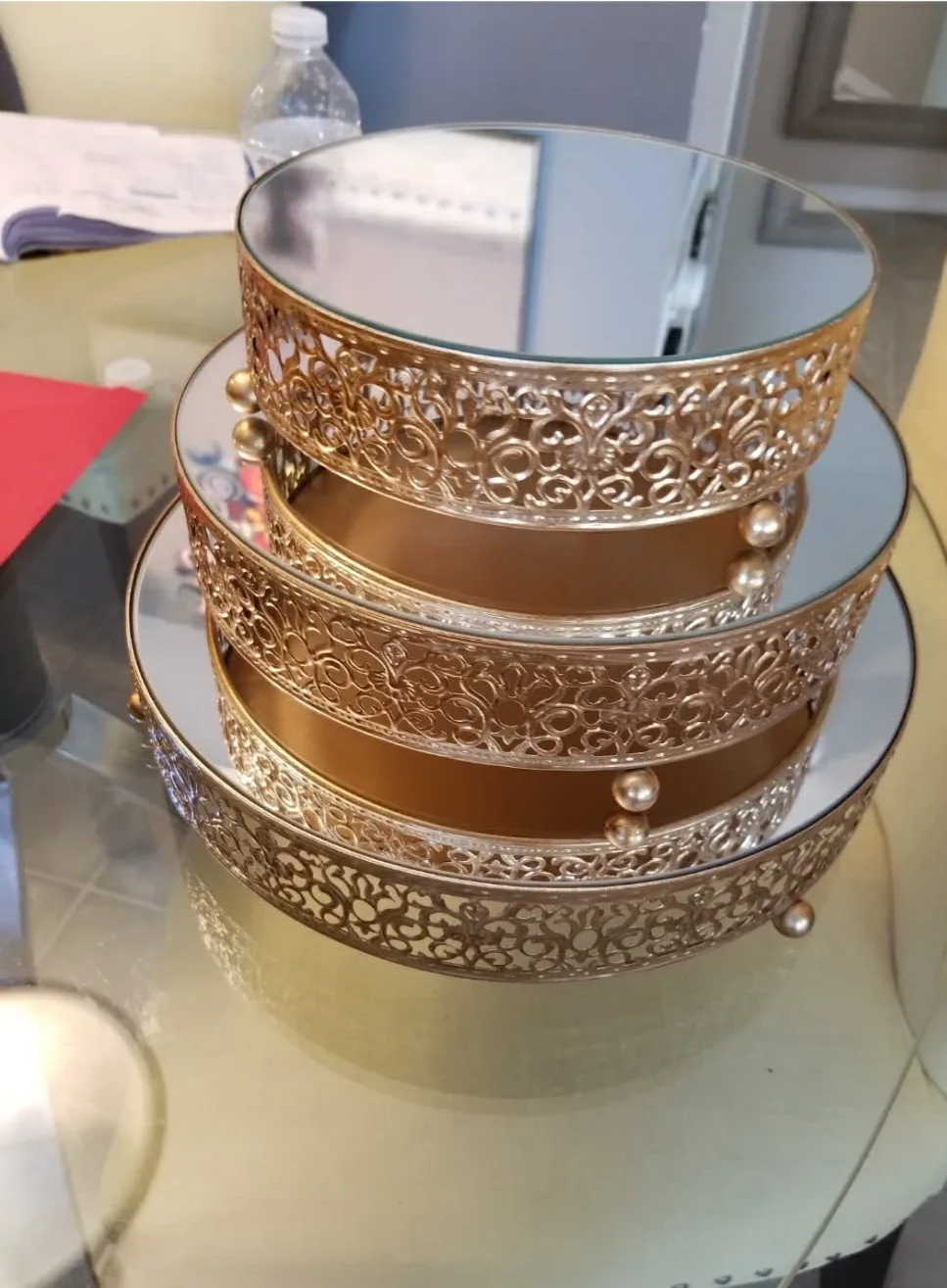 Gold tiered dessert stand 3 piece