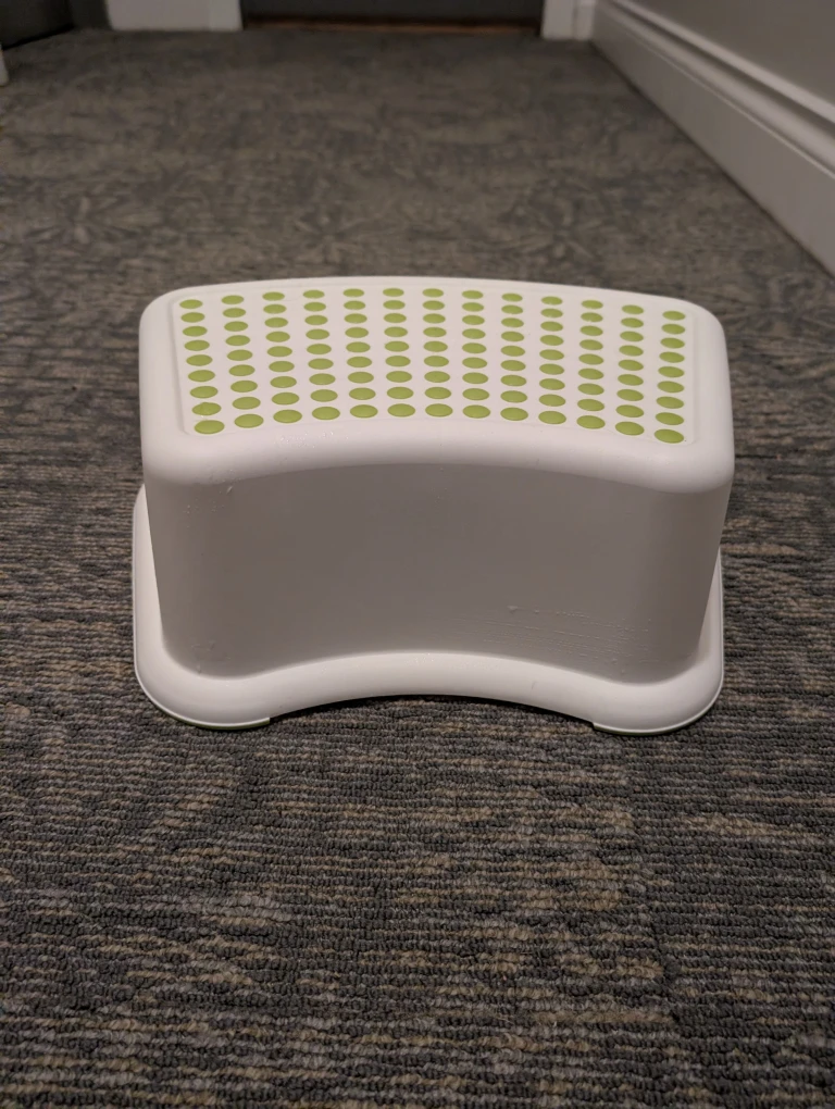 Step Stool - White & Green