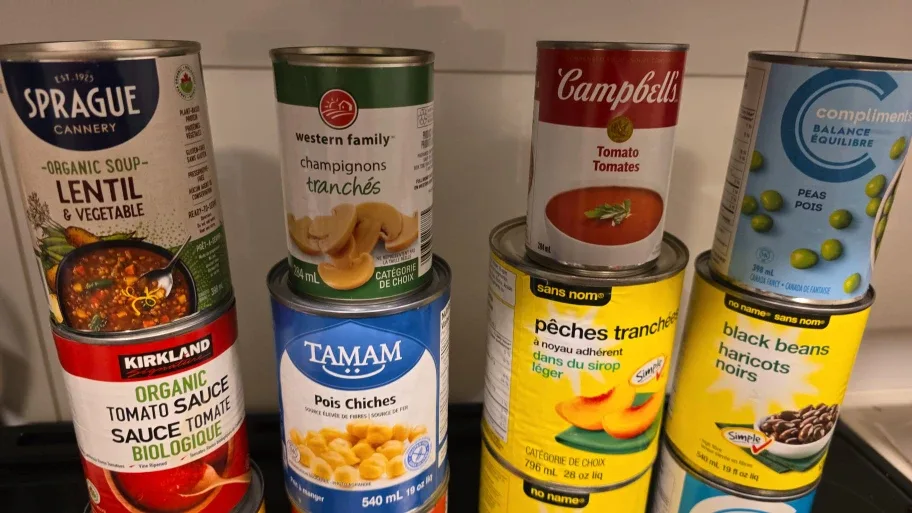 Assorted Canned Goods - Soups, Beans, Tuna, Peaches image indicator(4)