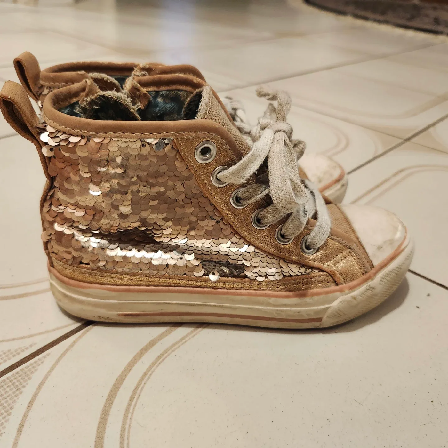 Sequin High-Top Sneakers - Size 11 Girl thumbnail