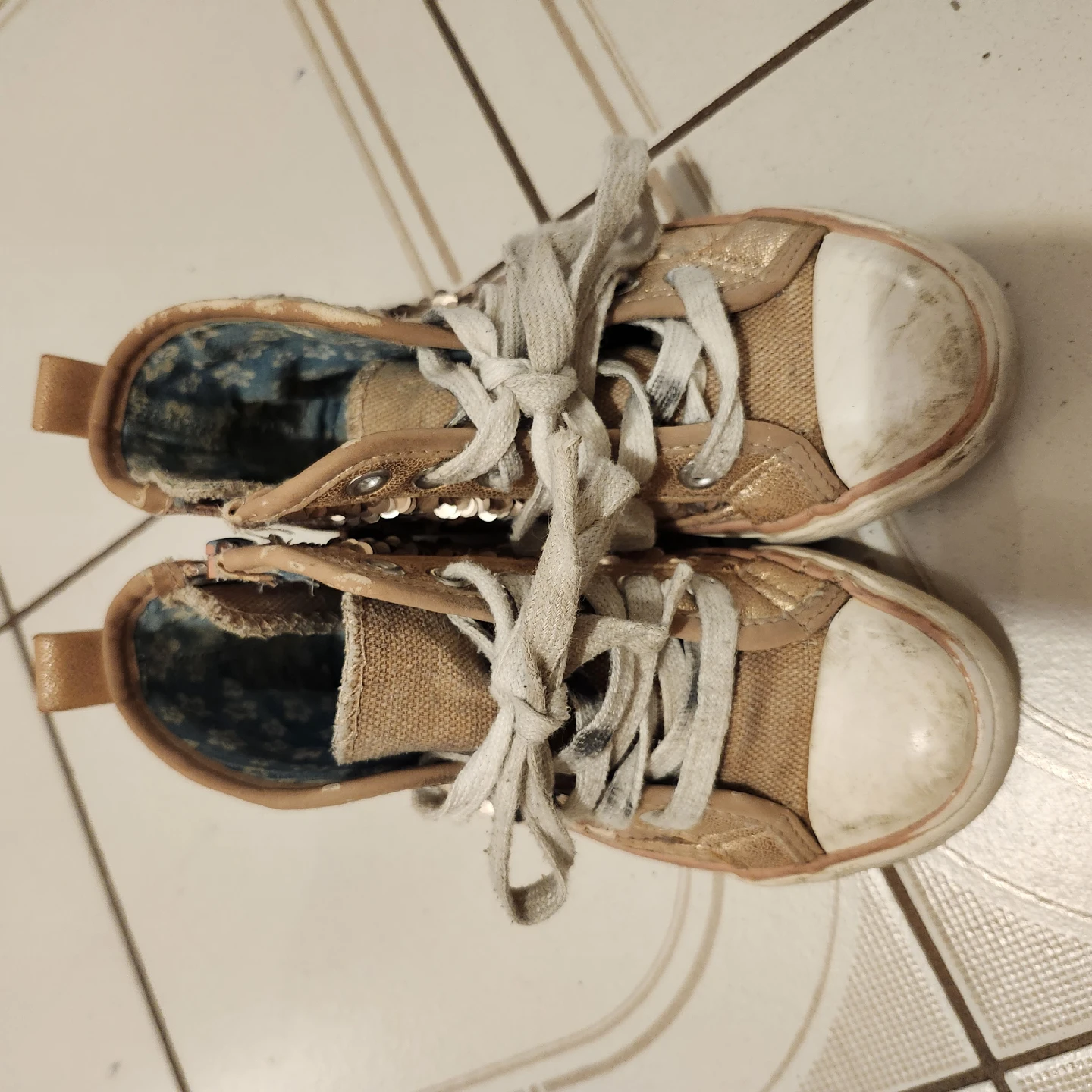 Sequin High-Top Sneakers - Size 11 Girl - photo 3