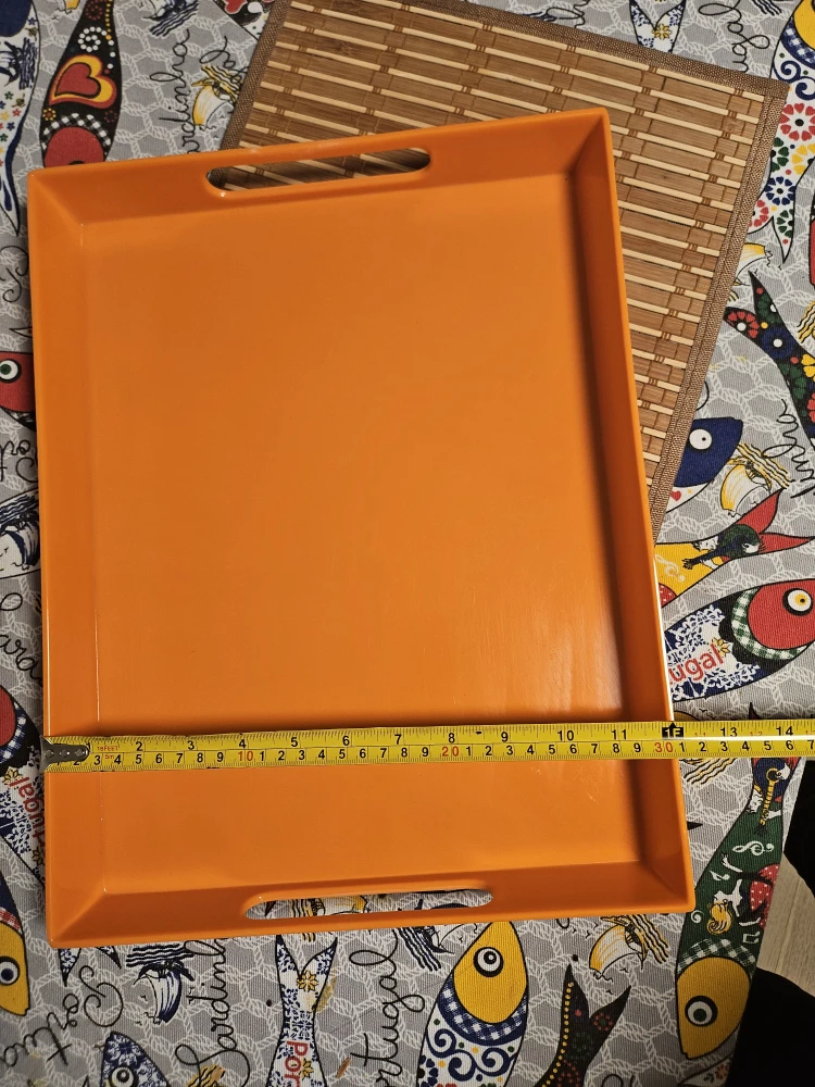 Orange Serving Tray with Handles