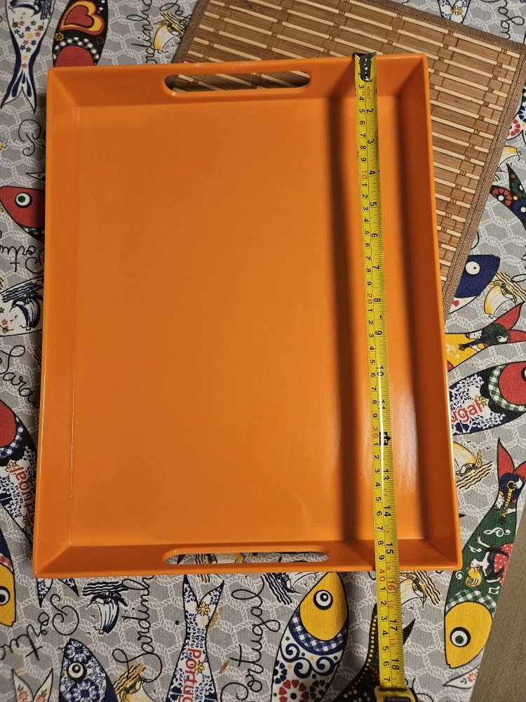 Orange Serving Tray with Handles - photo 2