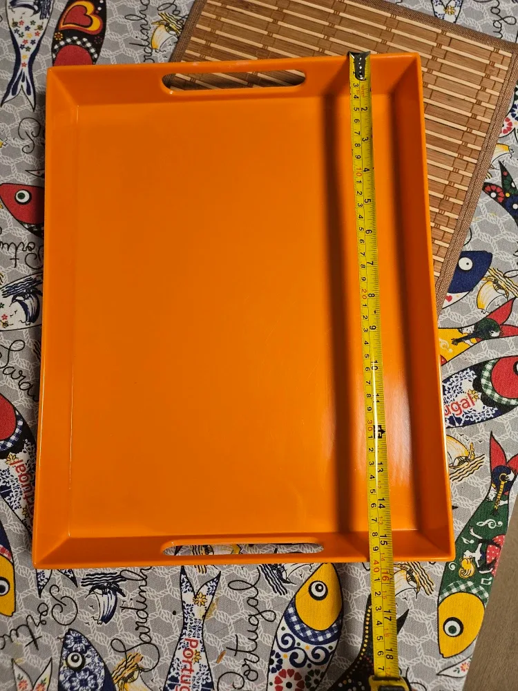 Orange Serving Tray with Handles image indicator(2)