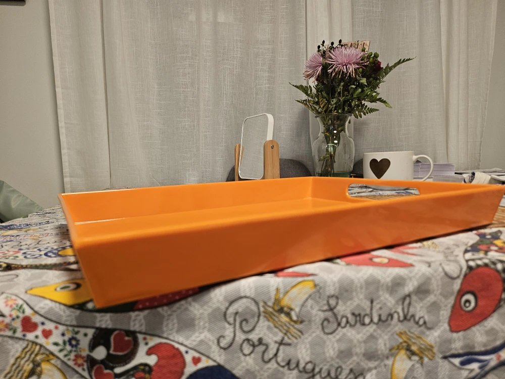 Orange Serving Tray with Handles - photo 4