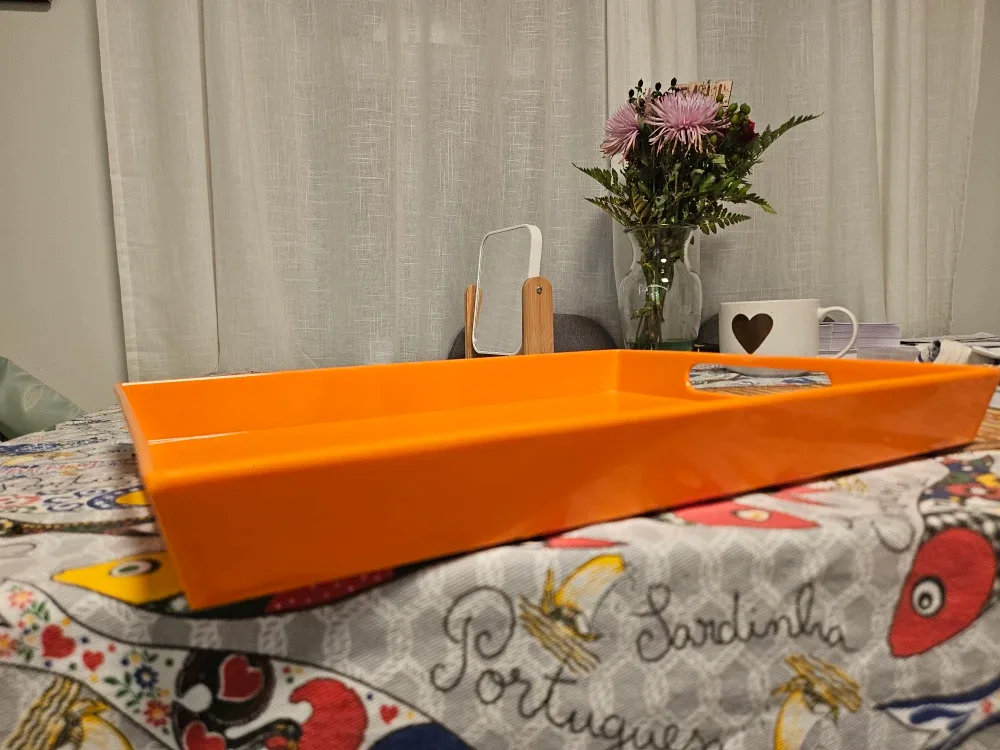 Orange Serving Tray with Handles image indicator(4)