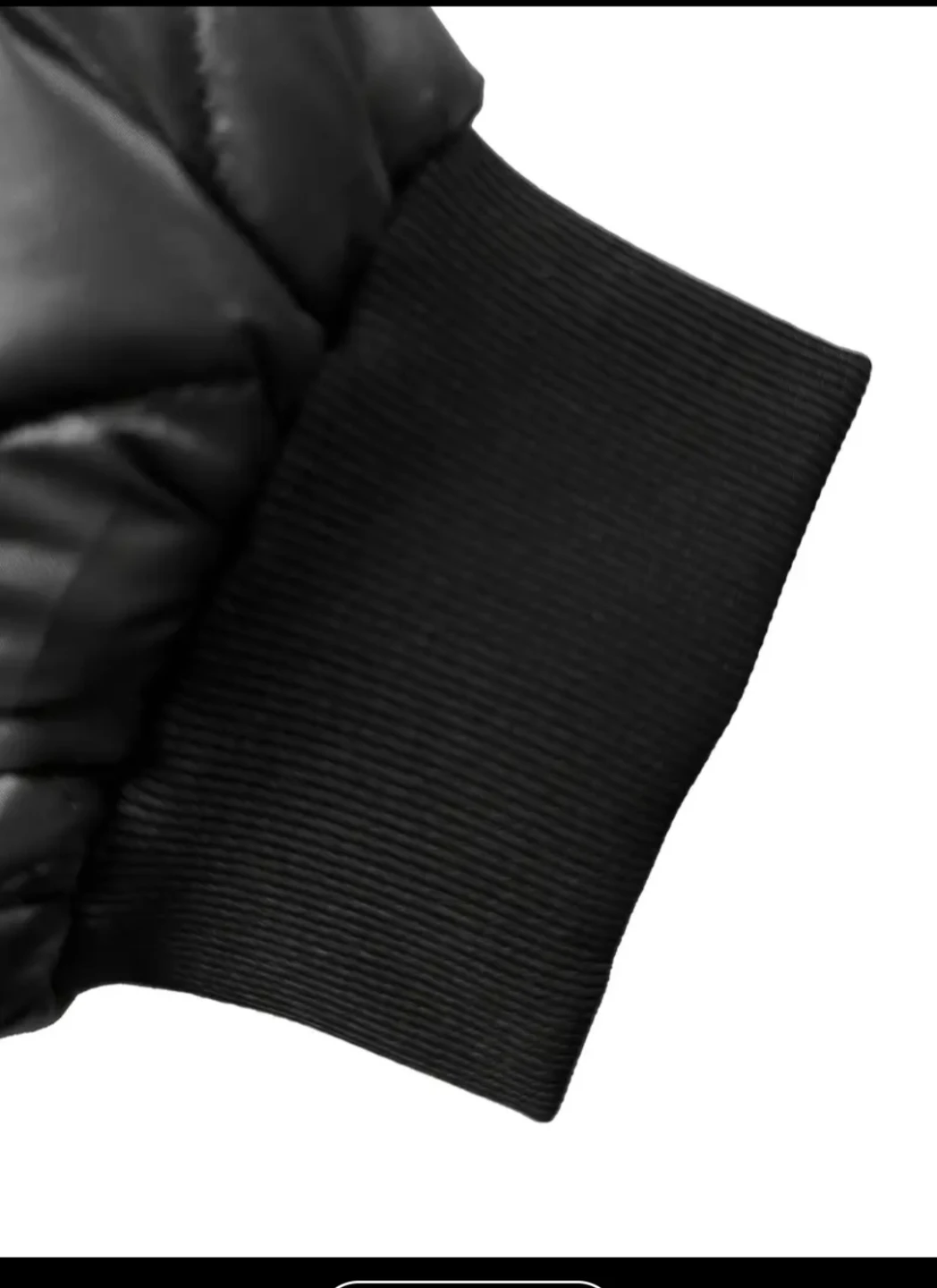 Black Quilted Bomber Jacket with Wing Design✨️🧥 - photo 4