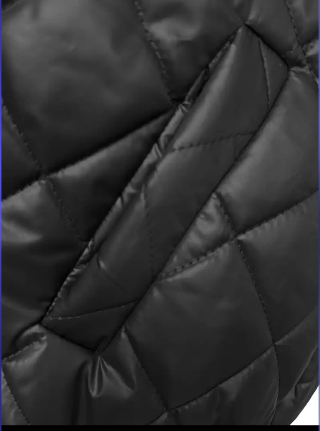 Black Quilted Bomber Jacket with Wing Design✨️🧥 - photo 5
