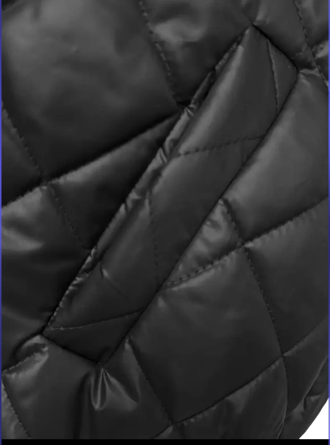 Black Quilted Bomber Jacket with Wing Design✨️🧥 image indicator(5)