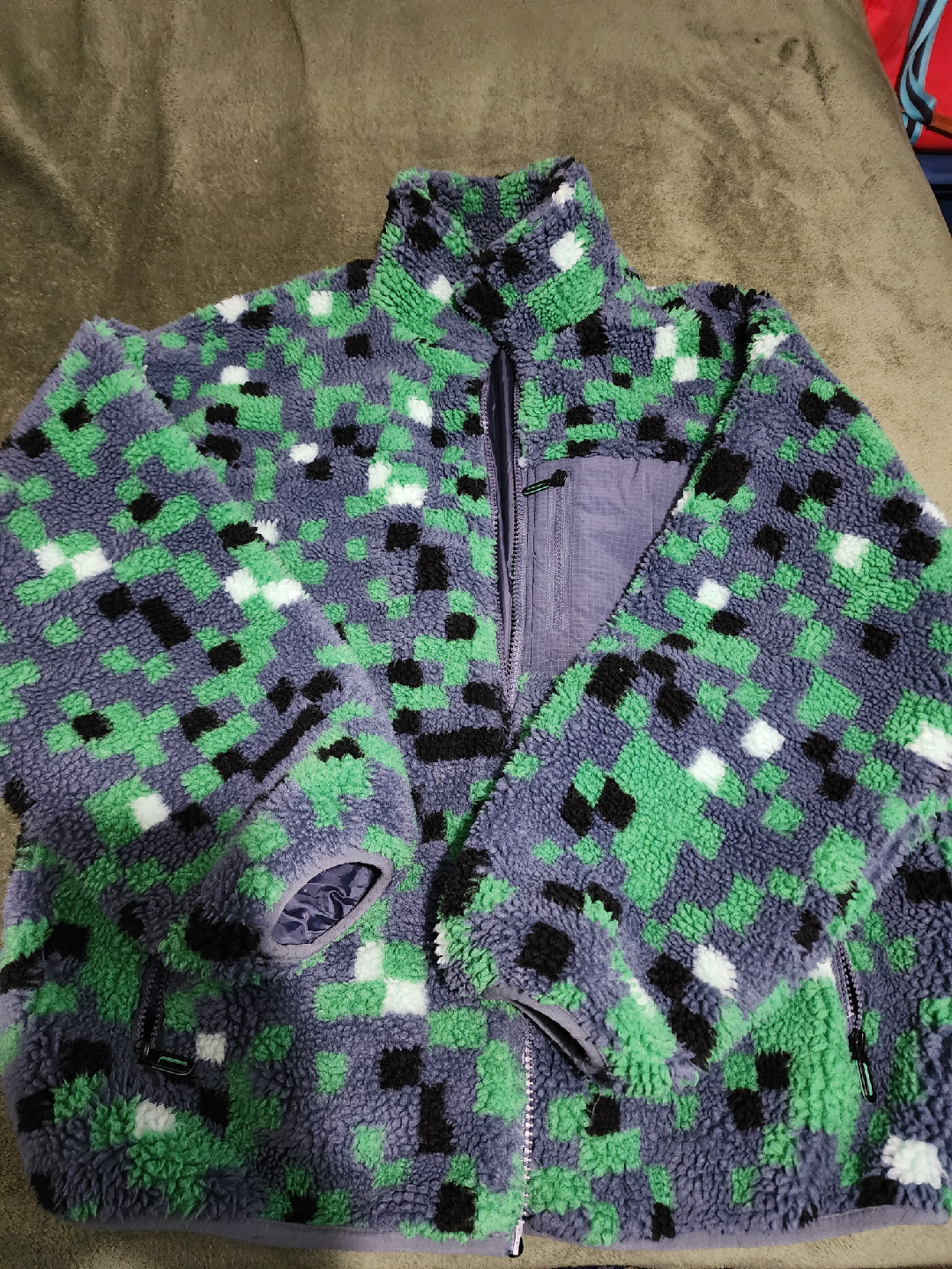 Zara Man Gray Abstract Print Fleece Jacket