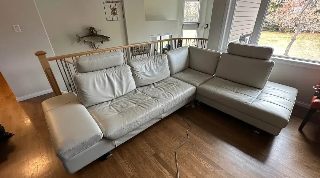 Leather Sectional Sofa - Cream Colour image indicator(2)