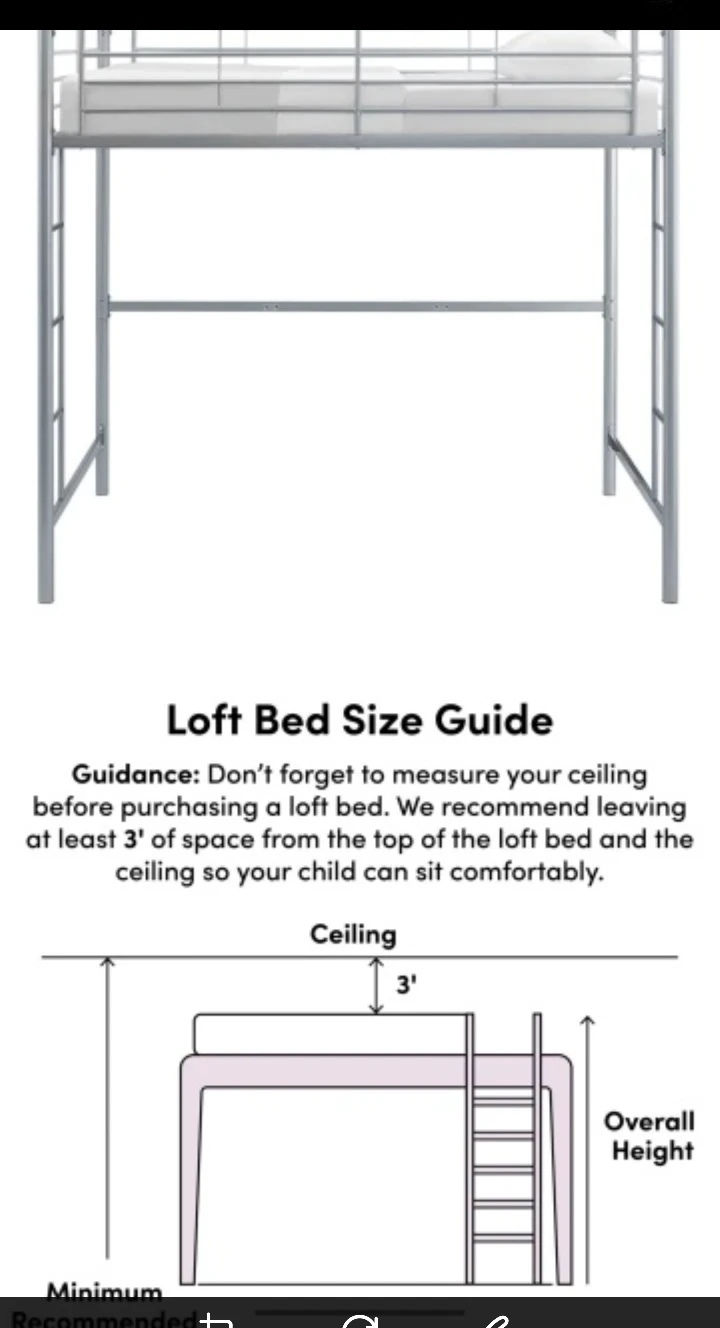 Silver Metal Loft Bed (Twin Size) - photo 2