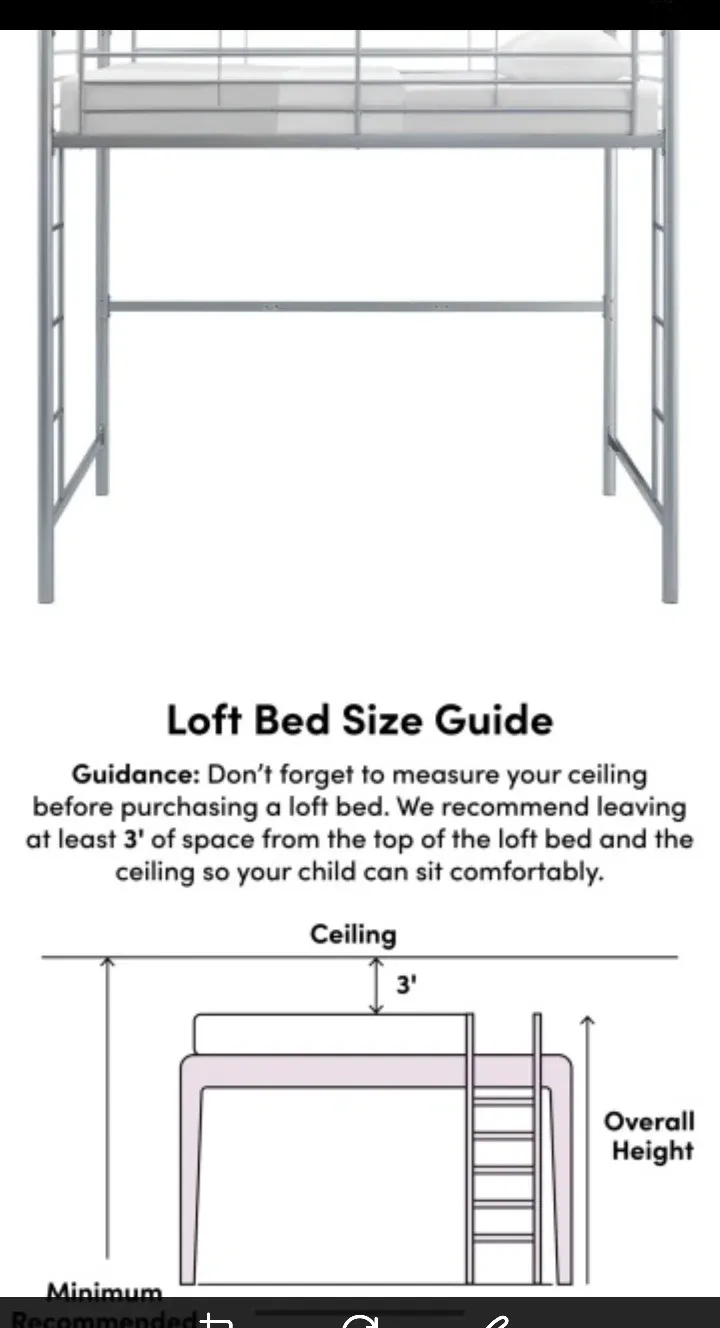 Silver Metal Loft Bed (Twin Size) image indicator(2)