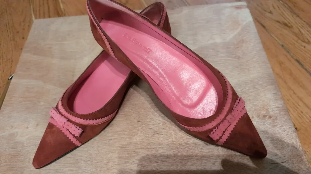 L. K. Bennett Orange Suede Flats - Size