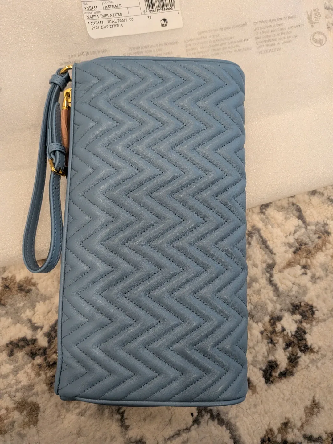 New Miu Miu Nappa Leather Clutch - Astrale Blue image indicator(3)