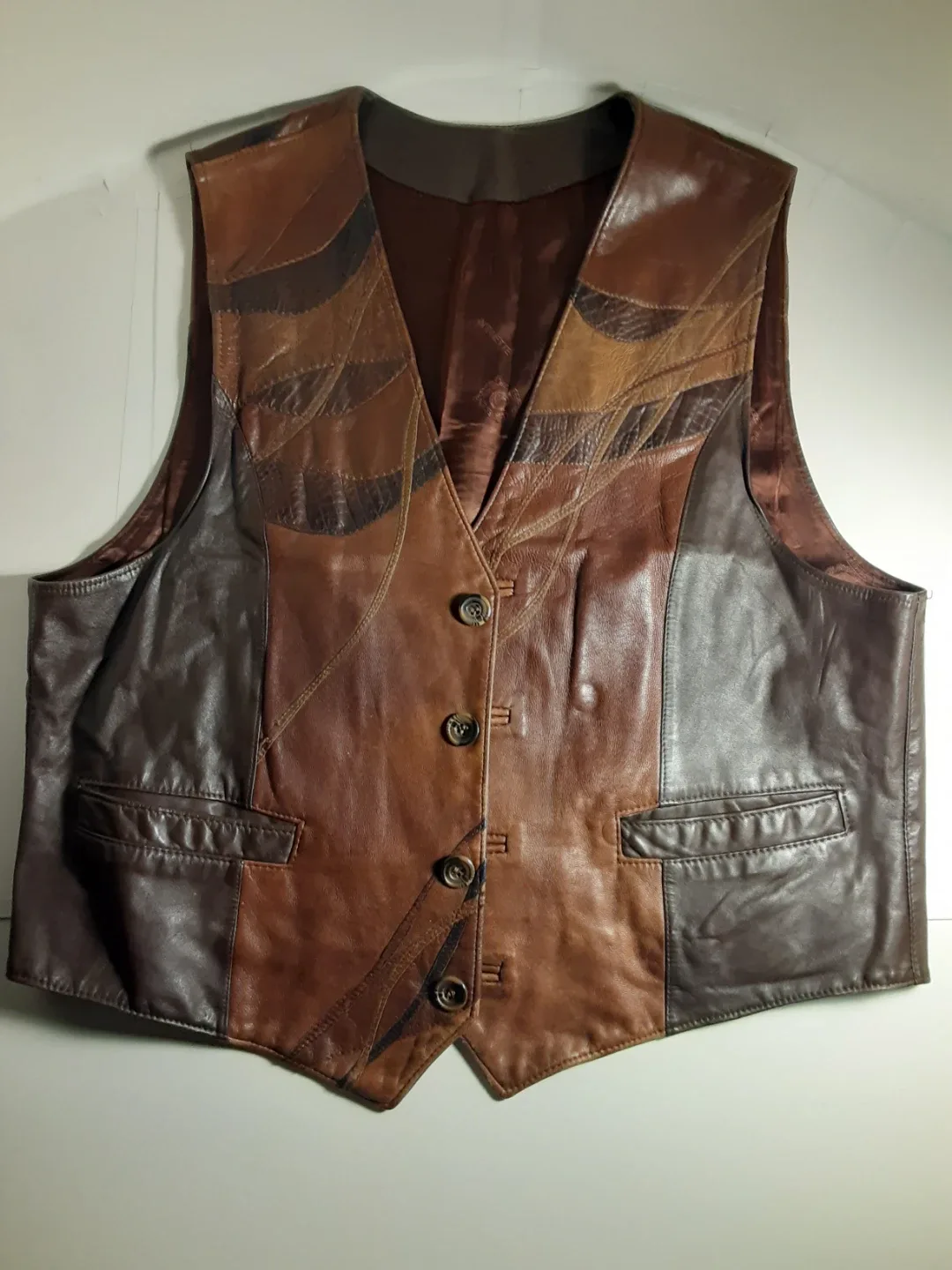 Vintage Antonette Brown Leather Vest | S: M/M