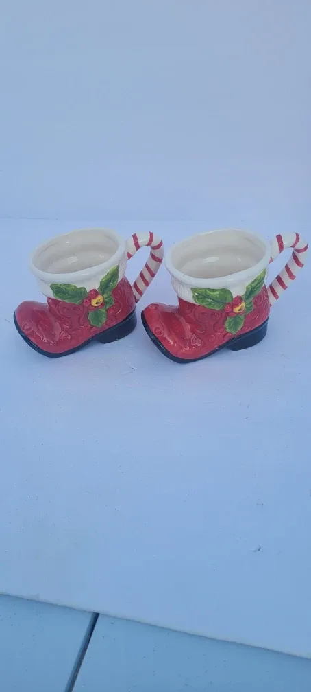 Christmas Boot Mugs - Set of 2