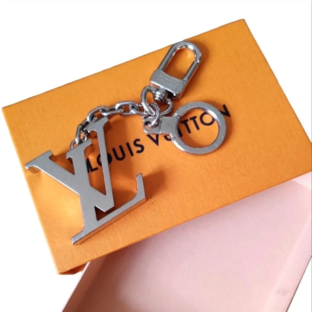 Louis Vuitton Silver LV Logo Key Holder/Charm thumbnail