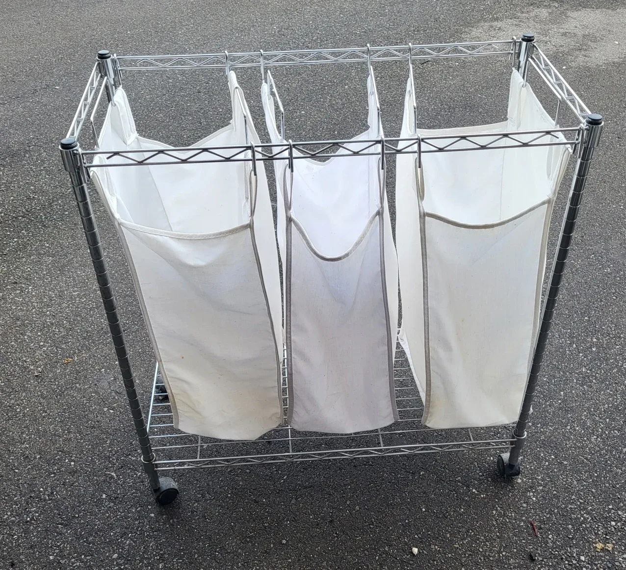 Triple Laundry Sorter with Wheels