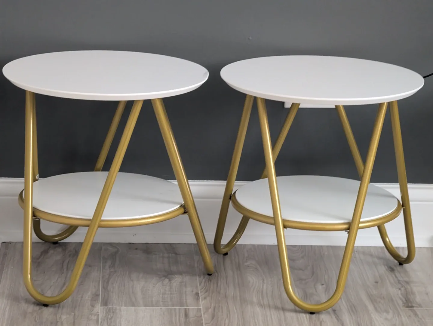 White & Gold Accent Table 🥕