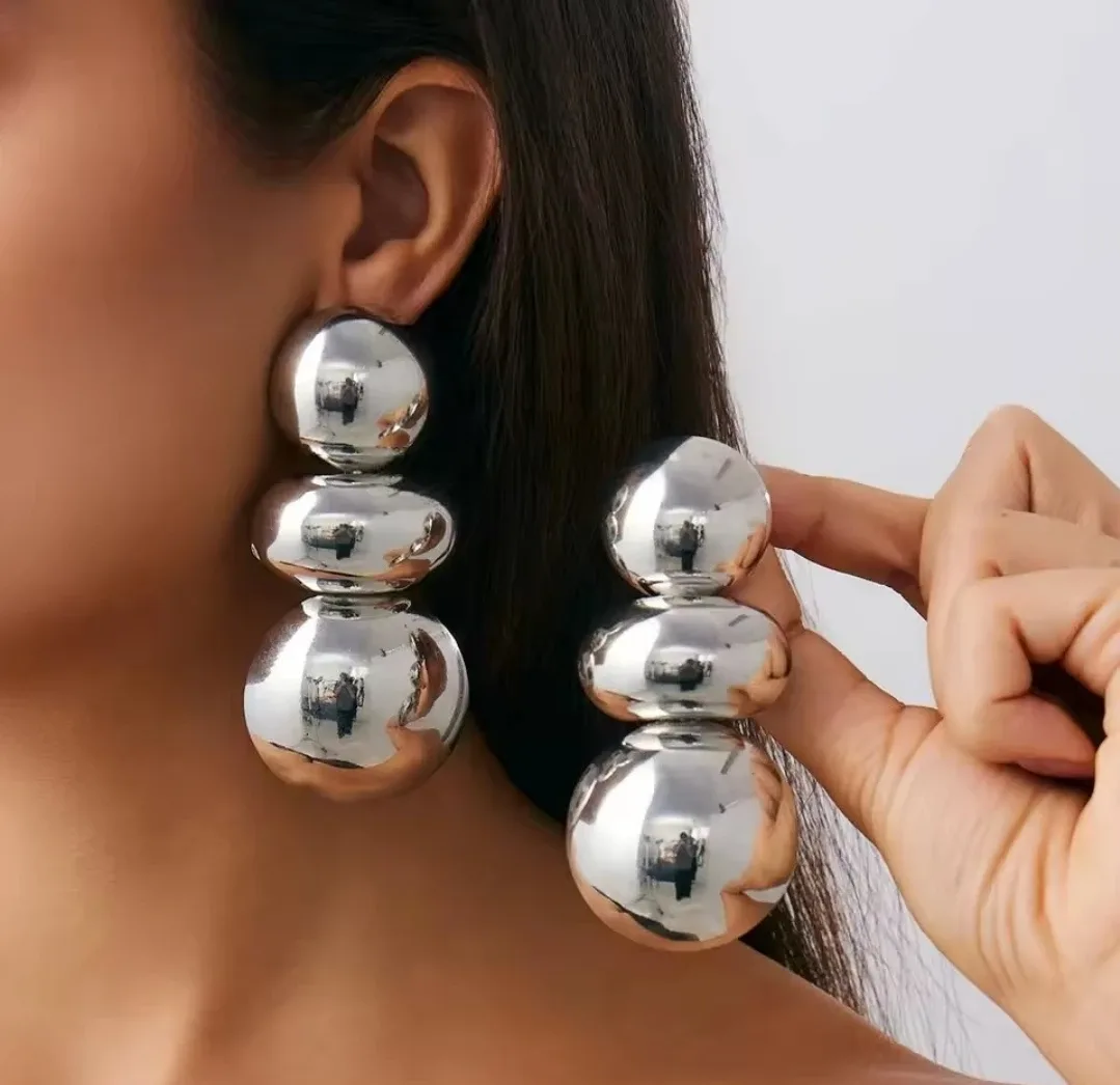 Brand New Statement Earrings - Gold or Silver thumbnail