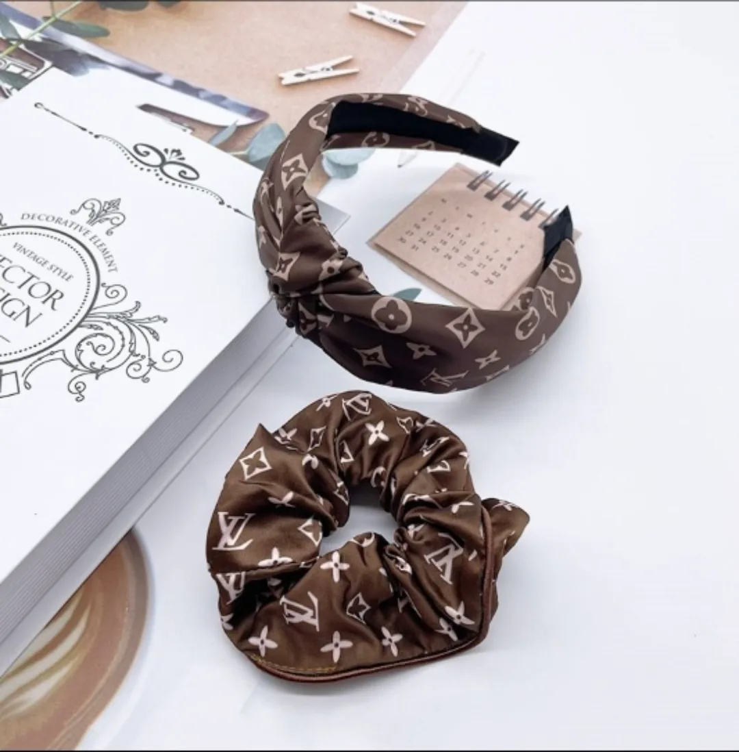 brown headband/scrunchies set *nee