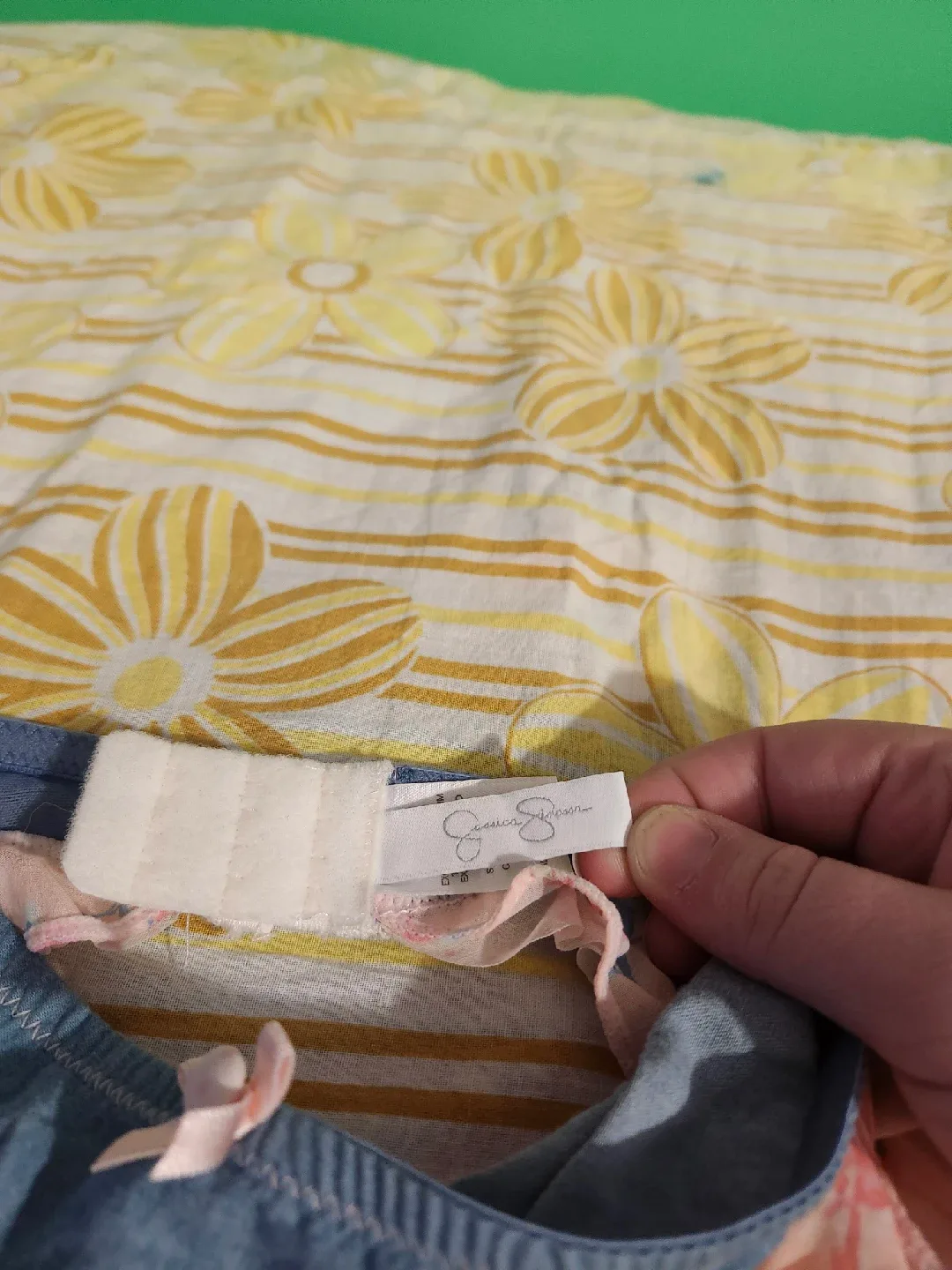 NWT Coquette denim and floral garter belt image indicator(4)