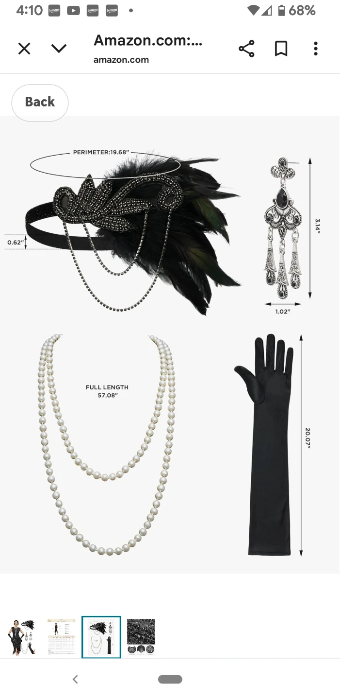 Yessa 1920's flapper with accessories (black) - photo 3