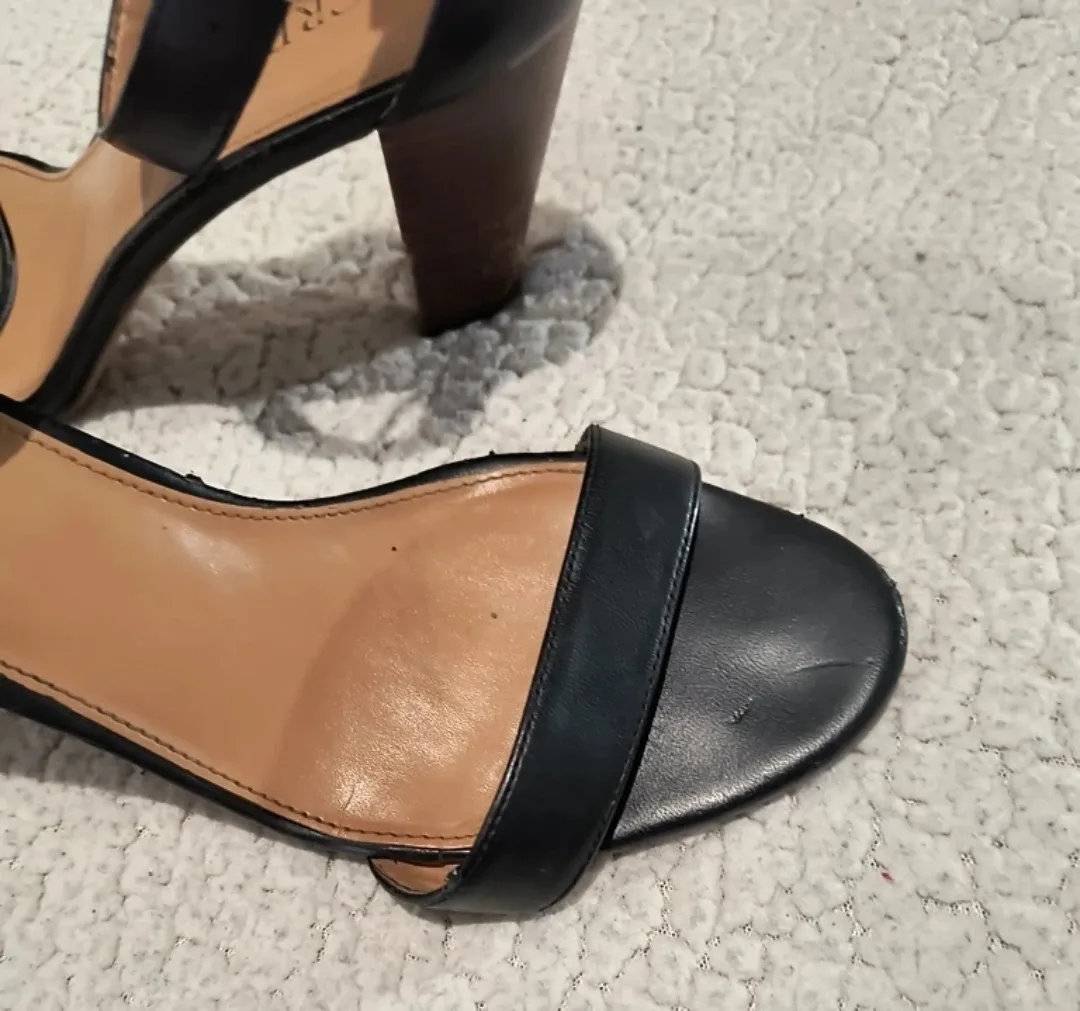 J.Crew Black Leather Heeled Sandals 9 image indicator(7)