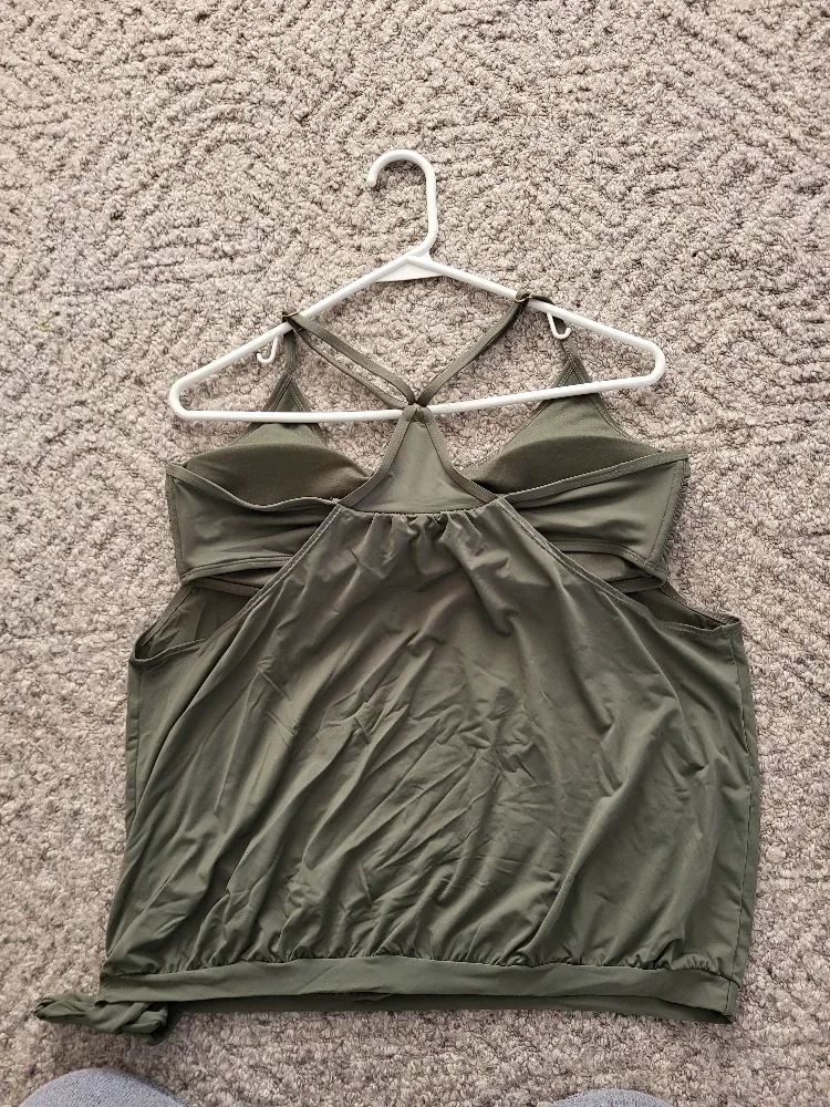 Aqua Olive Green swimming top brand new