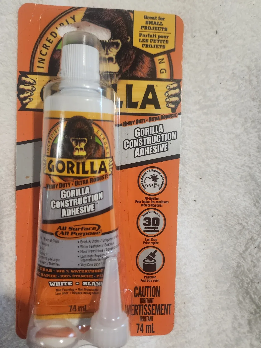 Gorilla Construction Adhesive - 74 mL