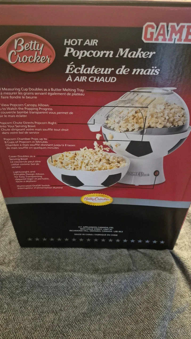 New in box Betty Crocker Game Time Football Popcorn Maker image indicator(2)
