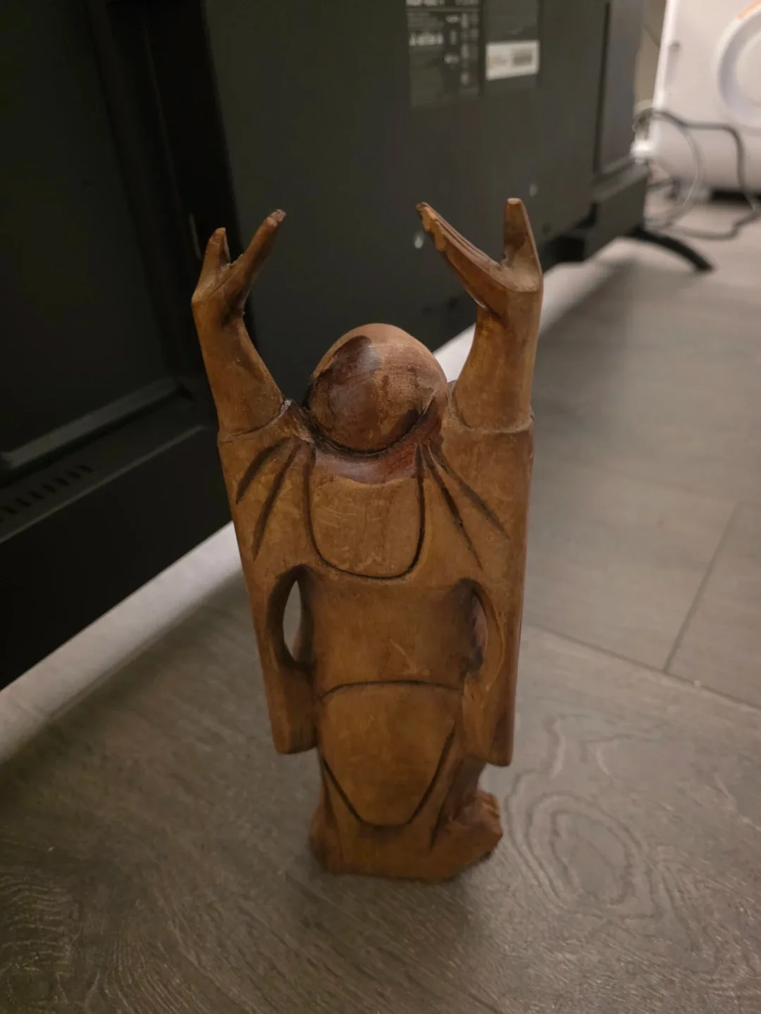 Wooden Laughing Buddha Statue image indicator(2)